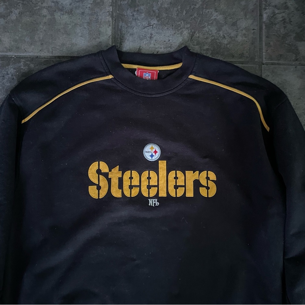 NFL Steelers Crewneck Sweatshirt Hoodie Top . Stylish . Color Black . Size XXL - Picture 2 of 4